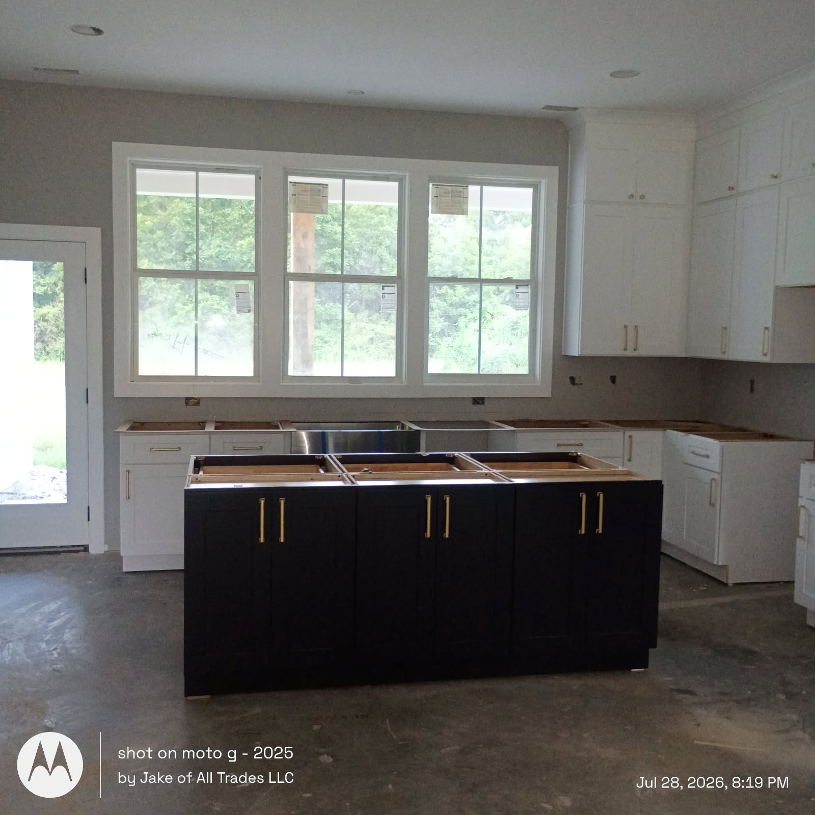 Custom cabinetry black island install